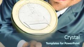  Presentation with tossing - Cool new PPT theme with smiling businessman tossing a coin backdrop and a ocean colored foreground