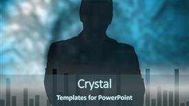  Presentation with fingerprint - Amazing presentation design having smiling businessman with arms crossed against fingerprint with circuit board graphic backdrop and a ocean colored foreground