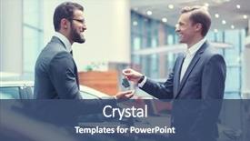  Presentation with keys - Beautiful slide deck featuring smiling businessman with car keys backdrop and a ocean colored foreground