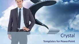  Presentation with hip - Beautiful slide set featuring chocolate cake with tea and backdrop and a dark gray colored foreground