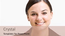  Presentation with superhero businesswoman - Slide deck featuring smiling-businesswoman background and a coral colored foreground