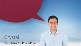  Presentation with serene - Amazing slide deck having smiling-casual-man-standing backdrop and a light blue colored foreground