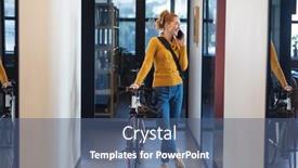  Presentation with bicycle - Slides enhanced with smiling-caucasian-businesswoman-with-bicycle background and a ocean colored foreground