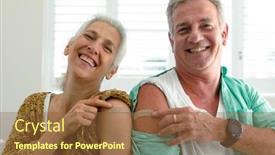  Presentation with senior couple - Slides with smiling-caucasian-senior-couple background and a tawny brown colored foreground