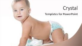  Presentation with baby diapers - Colorful slides enhanced with smiling child baby with diapers backdrop and a white colored foreground