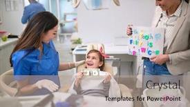  Presentation with fairy - Cool new theme with smiling-child-loose-beby-tooth backdrop and a coral colored foreground