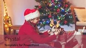  Presentation with child tree - Cool new theme with smiling-child-with-dog-near backdrop and a red colored foreground