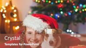  Presentation with child tree - Beautiful slides featuring smiling-child-with-dog-near backdrop and a red colored foreground