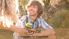  Presentation with garden - Colorful presentation design enhanced with smiling couple in the garden backdrop and a  colored foreground