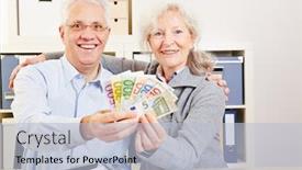  Presentation with seniors - Cool new presentation design with smiling-couple-of-seniors-holds backdrop and a light blue colored foreground