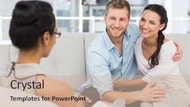  Presentation with couple therapy - PPT layouts featuring smiling couple reconciling at therapy background and a soft green colored foreground