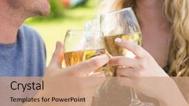  Presentation with toasting - Colorful presentation design enhanced with rendering isolated on white background backdrop and a white colored foreground