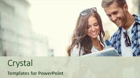  Presentation with map - Audience pleasing slide deck consisting of smiling couple with a map backdrop and a soft green colored foreground