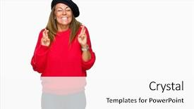  Presentation with hope - Presentation design consisting of smiling crossing fingers with hope background and a  colored foreground