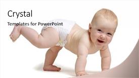  Presentation with cute baby - Slide deck enhanced with smiling cute baby isolated background and a white colored foreground
