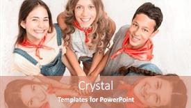  Presentation with children hands - Audience pleasing PPT theme consisting of smiling-cute-children-keeping-hands backdrop and a coral colored foreground