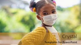  Presentation with black girl - Slide set featuring smiling-cute-little-girl background and a gold colored foreground