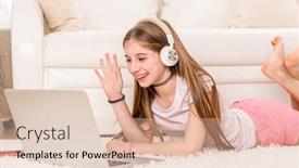  Presentation with teenage girl - PPT layouts with smiling-cute-teenage-girl-gesturing background and a lemonade colored foreground