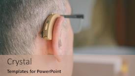  Presentation with sign language - Presentation design consisting of smiling-deaf-man-talking-using background and a coral colored foreground