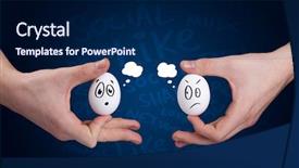  Presentation with social media network - Slides enhanced with smiling faces social network theme background and a  colored foreground