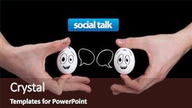  Presentation with faces - Cool new theme with smiling faces social network theme backdrop and a tawny brown colored foreground