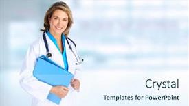  Presentation with doctor family - Slide set with freshwater - fishing tackle on a wooden background and a gray colored foreground