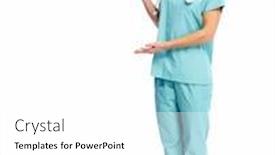  Presentation with doctor family - Cool new PPT theme with smiling family doctor woman with stethoscope health care backdrop and a white colored foreground