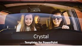  Presentation with family - Beautiful slides featuring smiling-family-in-a-car backdrop and a tawny brown colored foreground