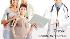  Presentation with family health nurse - Audience pleasing PPT theme consisting of smiling family medical doctor backdrop and a lemonade colored foreground