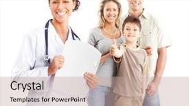  Presentation with doctor family - Presentation theme enhanced with greece flag with a vintage and old look background and a light gray colored foreground