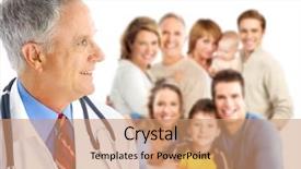  Presentation with family health nurse - Audience pleasing presentation theme consisting of smiling family medical doctor backdrop and a coral colored foreground