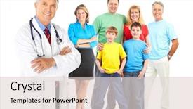  Presentation with doctor family - PPT layouts with smiling family medical doctor background and a lemonade colored foreground