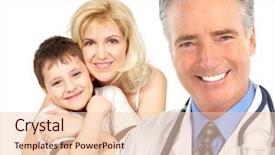  Presentation with pediatrie - Slide deck featuring smiling family medical doctor background and a lemonade colored foreground