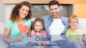  Presentation with living room family - Beautiful slide set featuring sofa celebrating a birthday backdrop and a teal colored foreground