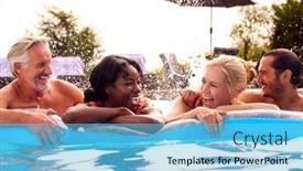  Presentation with summer holiday - Slides enhanced with smiling-family-with-mature-parents background and a  colored foreground