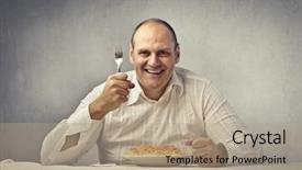  Presentation with fat - Theme enhanced with smiling fat man background and a coral colored foreground