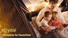  Presentation with cartoons - Theme with smiling-father-and-his-cute background and a tawny brown colored foreground