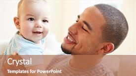  Presentation with father - Audience pleasing theme consisting of smiling father playing with baby backdrop and a  colored foreground