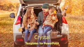  Presentation with father - Presentation having smiling-father-with-daughters background and a tawny brown colored foreground