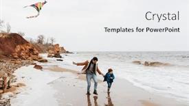  Presentation with beach rainbow - Slide deck with smiling-father background and a white colored foreground