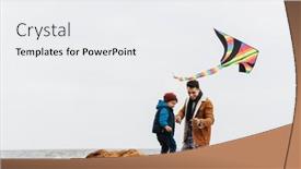  Presentation with beach rainbow - Presentation consisting of smiling-father background and a white colored foreground