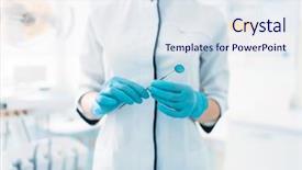  Presentation with work in clinic dental surgery - Audience pleasing presentation design consisting of smiling female dentist in dental backdrop and a  colored foreground