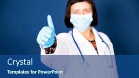  Presentation with medical sign - Amazing presentation design having smiling-female-doctor-with-stethoscope backdrop and a ocean colored foreground