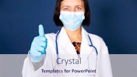  Presentation with medical sign - Slide set with smiling-female-doctor-with-stethoscope background and a sky blue colored foreground