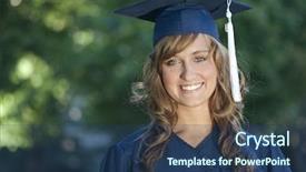  Presentation with outdoors - Audience pleasing theme consisting of smiling female graduate portrait outdoors backdrop and a ocean colored foreground