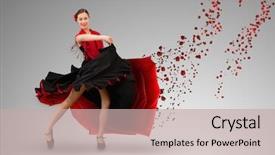  Presentation with paint splatter - Colorful presentation theme enhanced with smiling flamenco dancer with heart backdrop and a mint green colored foreground