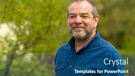  Presentation with friendly - Amazing presentation having smiling-friendly-unshaven-adult-man backdrop and a ocean colored foreground
