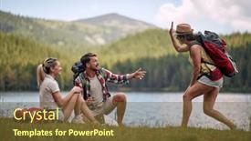  Presentation with adventure - Presentation theme enhanced with smiling-friends-at-adventure background and a tawny brown colored foreground