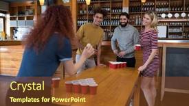  Presentation with beer pong table - Theme with smiling-friends-playing-beer-pong background and a tawny brown colored foreground