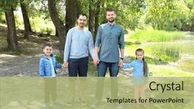  Presentation with gay - Beautiful presentation theme featuring smiling gay couple children backdrop and a mint green colored foreground